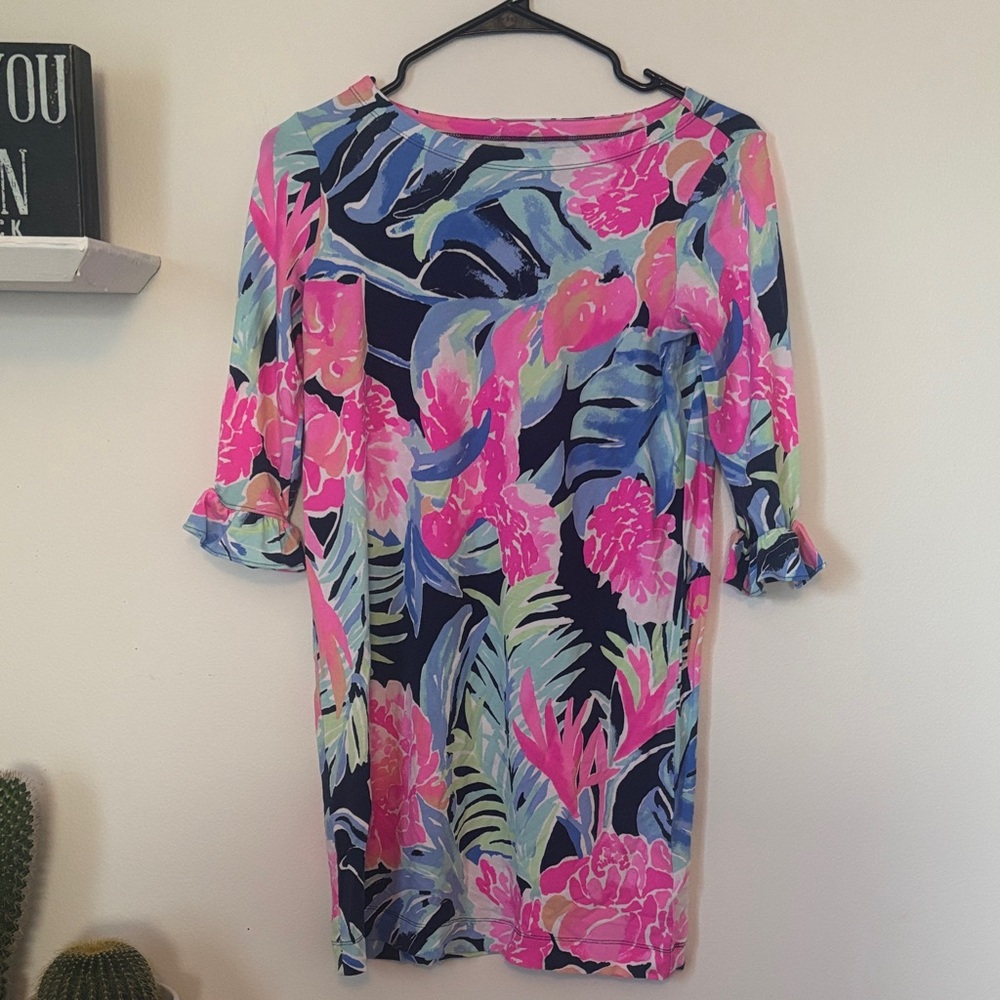 Lilly Pulitzer Dress with Ruffled Sleeves (READ DESCRIPTION REGARDING SIZE)